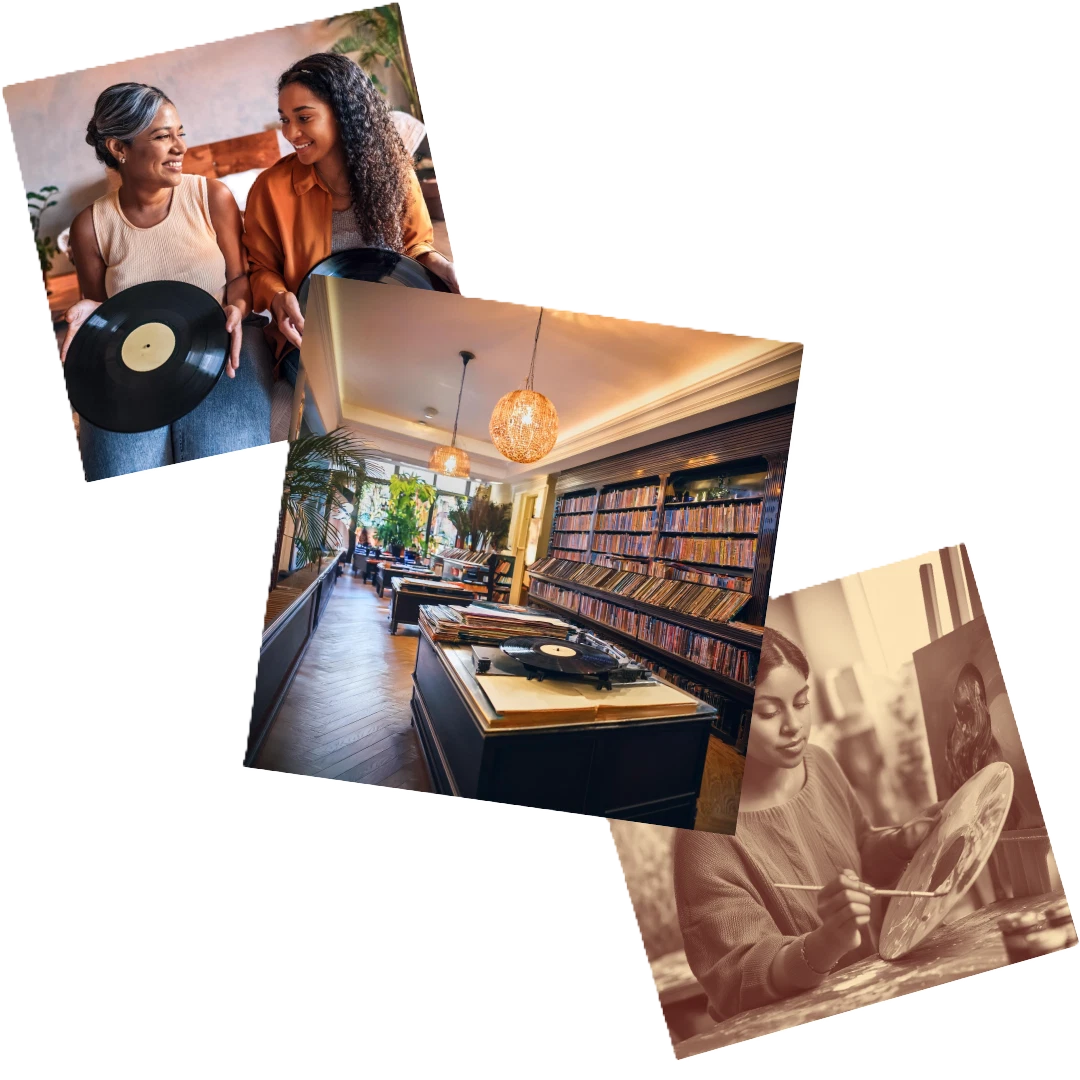 collage of services provided at recursive records