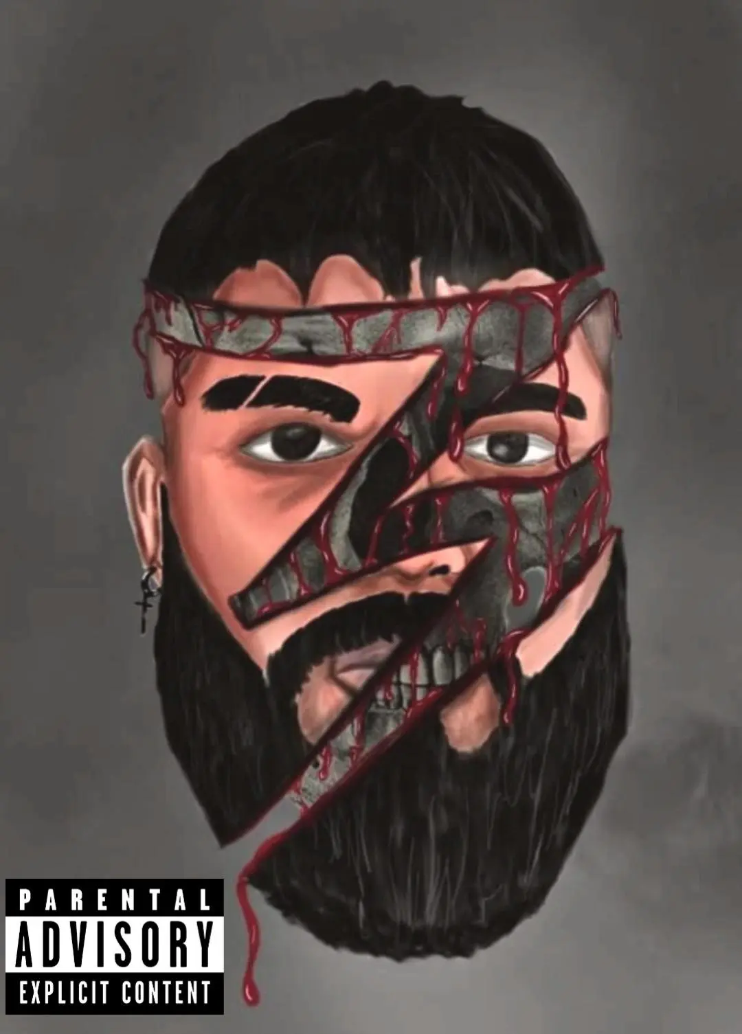 Sliced portrait graphic work
